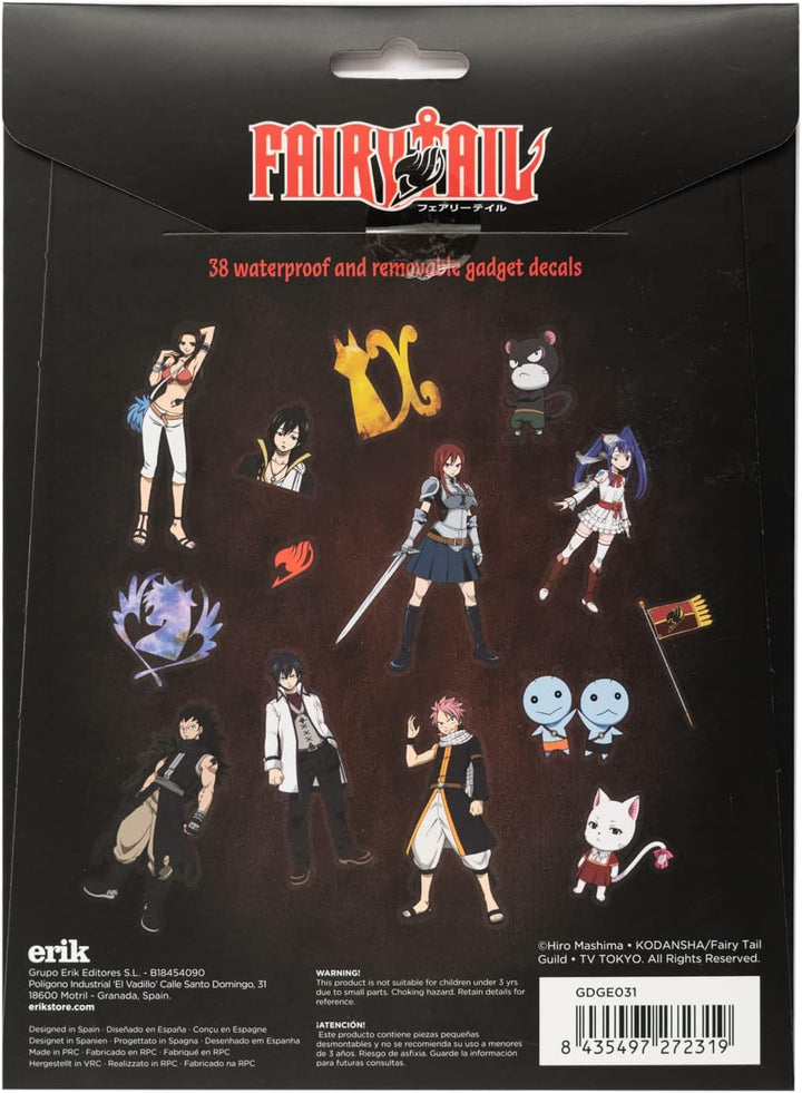 Grupo Erik Official Fairy Tail Gadget Decals - 38 Waterproof and Removable Stickers