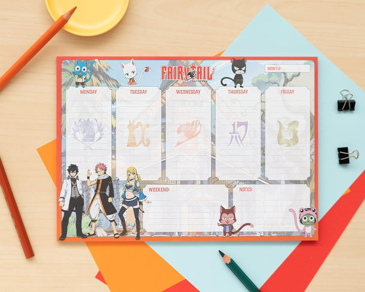 Grupo Erik Fairy Tail Weekly Planner A4 | Anime Calendar | Family Calendar