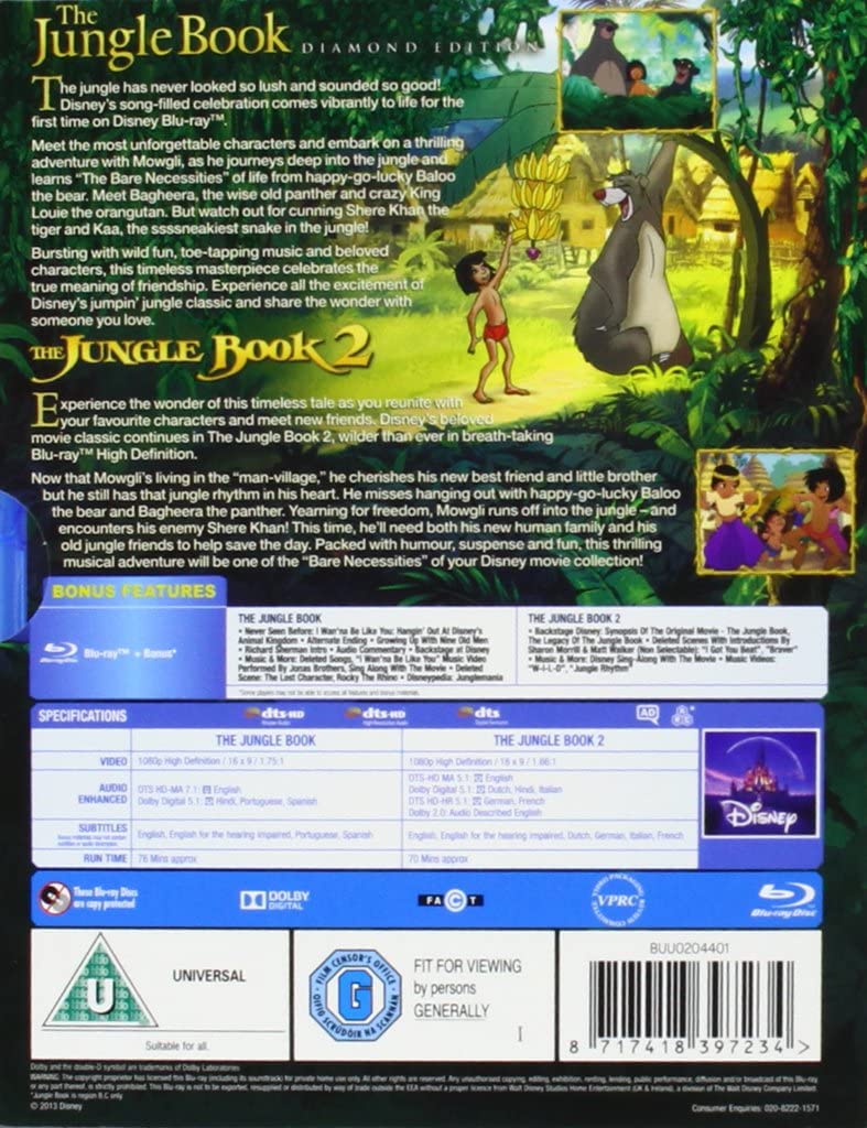 The Jungle Book / The Jungle Book 2 - Animation [DVD]