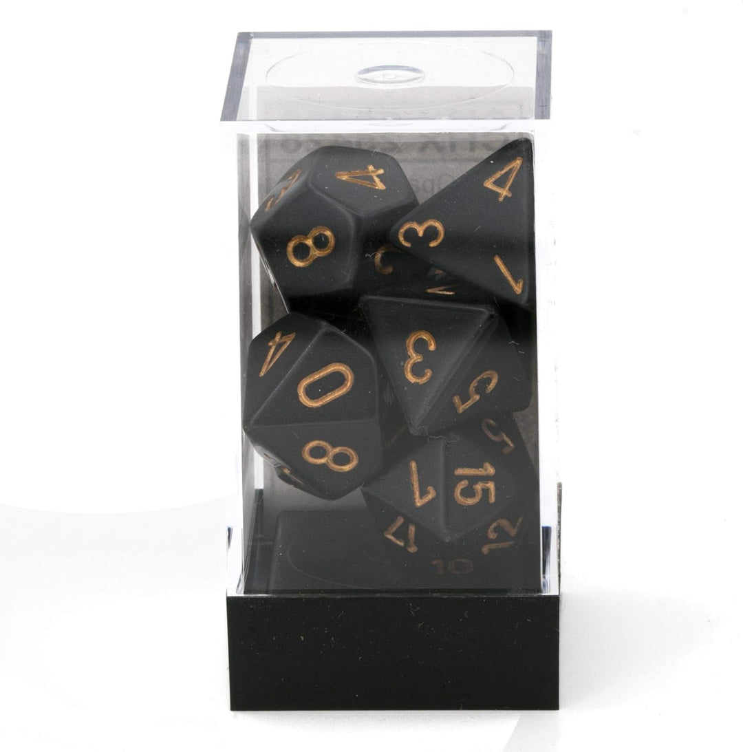 Chessex CHX25428 Dice-Opaque Black/Gold Set