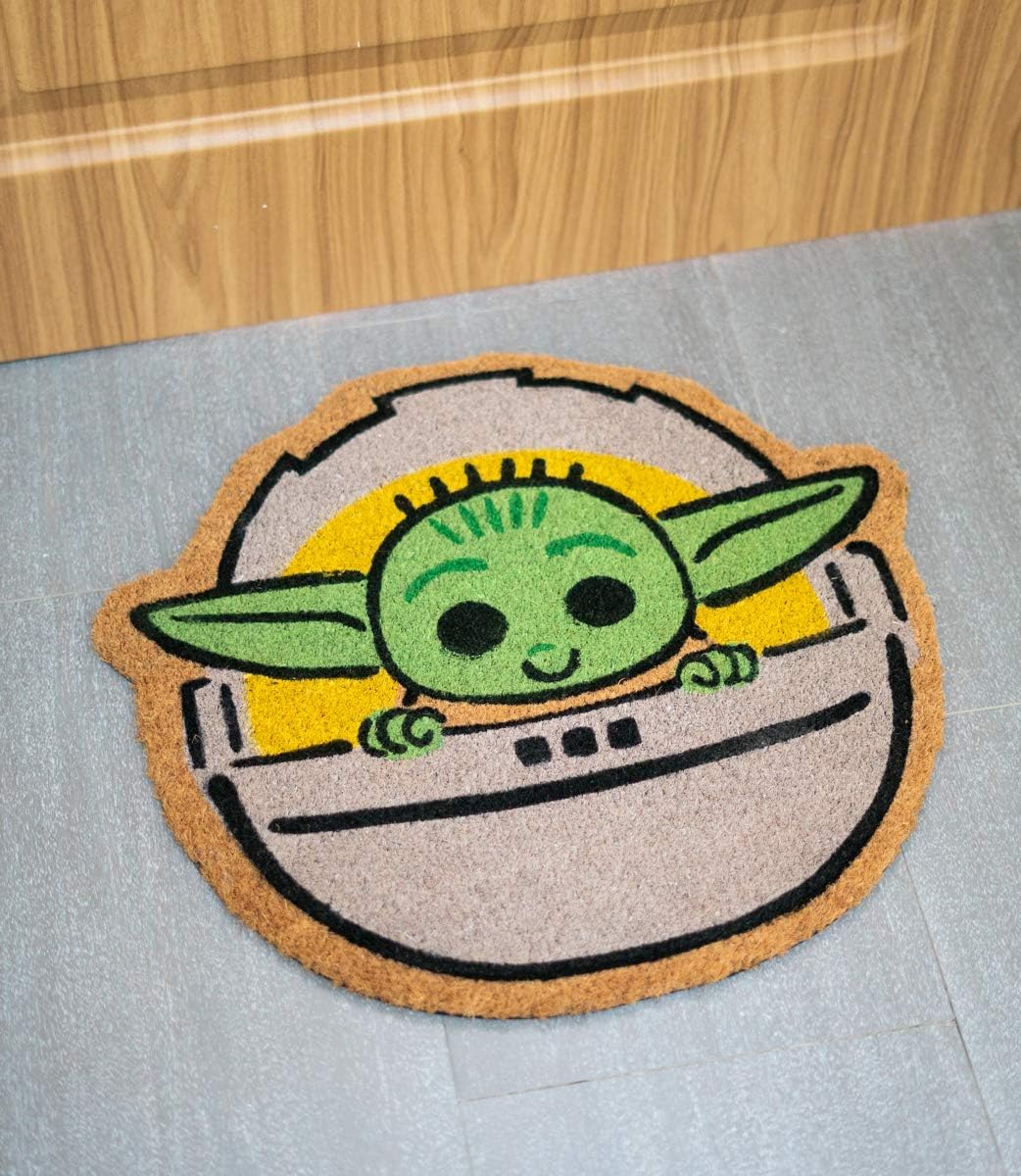 Grupo Erik Official Star Wars The Mandalorian The Child Shaped Door Mat, Eco Friendly