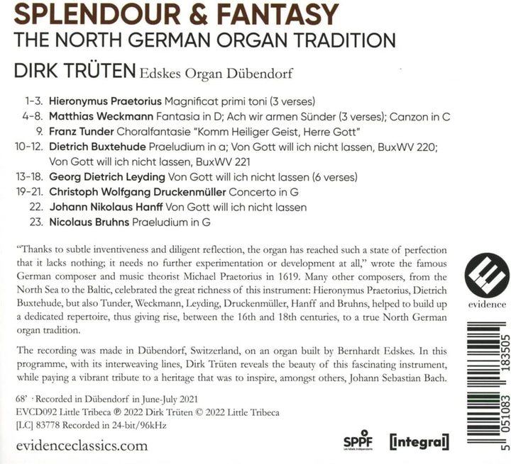 Splendour & Fantasy: The North German Organ Tradition [Audio CD]