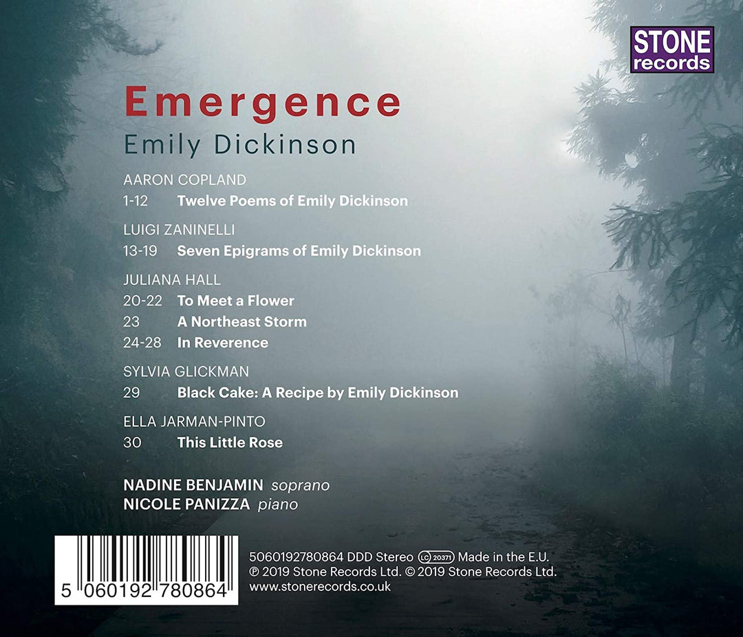 Emergence: Emily Dickinson [Nadine Benjamin; Nicole Panizza] [Stone Records: 5060192780864] [Audio CD]