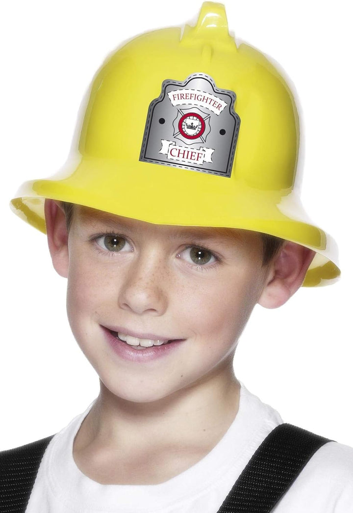 Smiffys Fireman Hat with Badge - Yellow (26116)