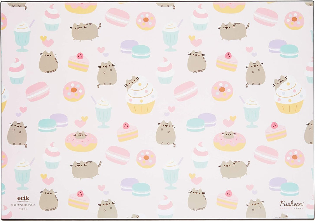 Pusheen Rose Collection Desk Mat | Desk Decor | 13.5 x 19.5 Inch - 34.5 x 49.5 cm