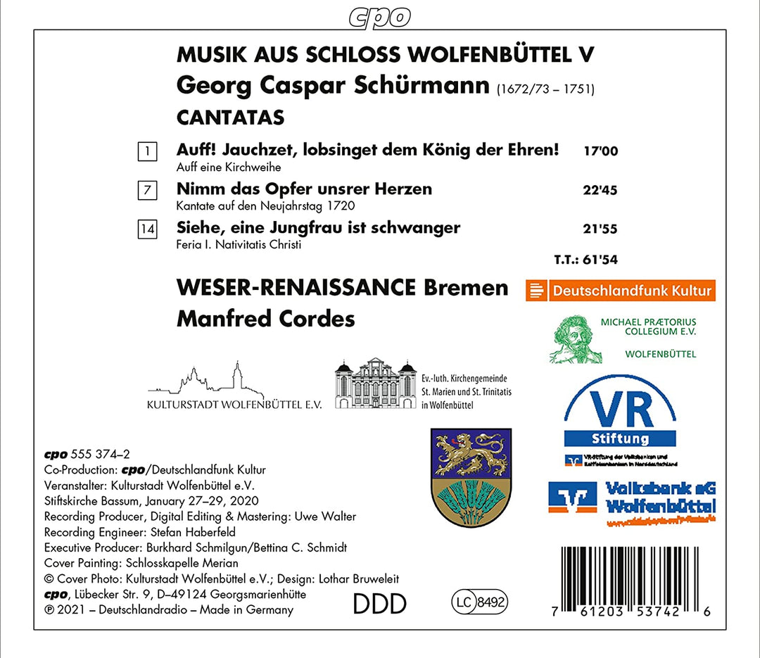 Music From Castle, Vol.4 [Weser-Renaissance Bremen; Manfred Cordes] [Cpo: 555374-2] [Audio CD]