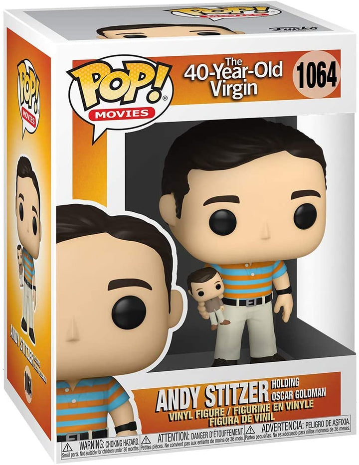 The 40 Year Old Virgin Andy Stitzer holding Oscar Goldman Funko 54469 Pop! Vinyl #1064