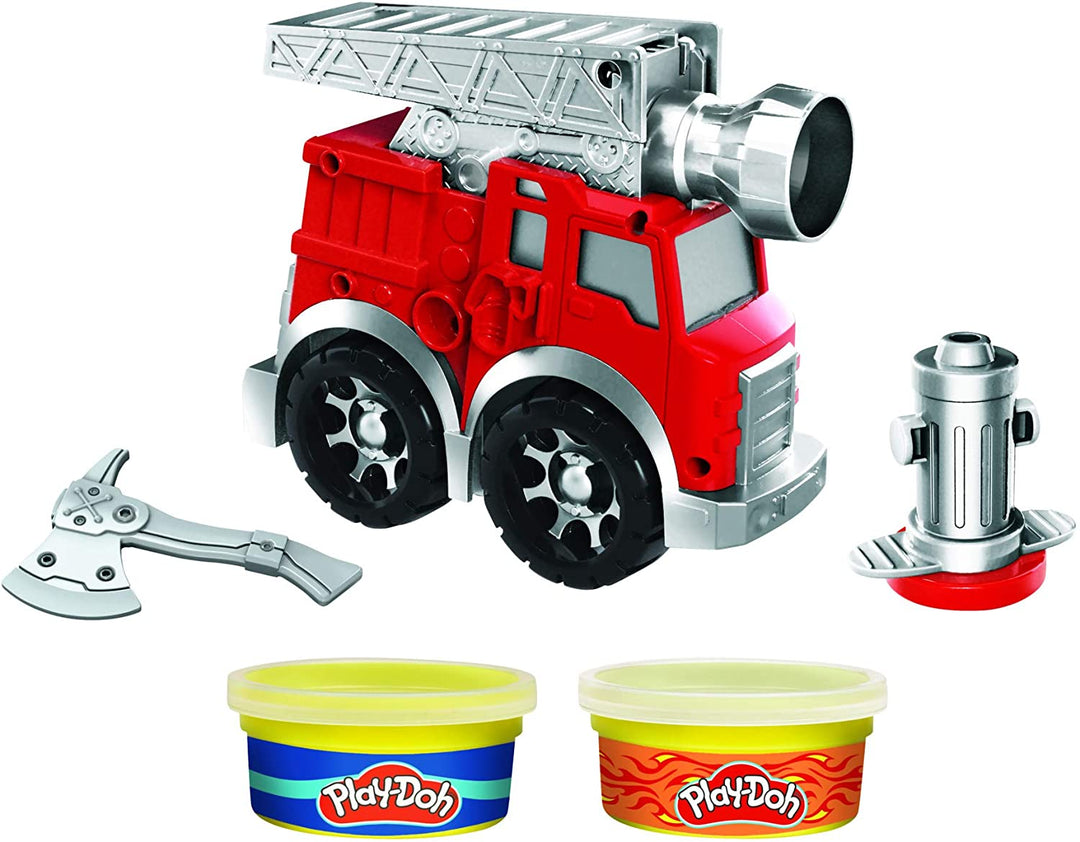 Play Doh Wheels Fire Engine Playset with 2 Non-Toxic Modeling Compound Cans Including Water and Fire Colors