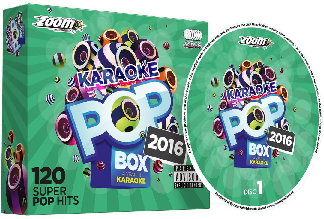 Zoom Karaoke - Zoom Karaoke Pop Box 2016: A Year In Karaoke - Party Pack - 6 CD+G Box Set - 120 Songsexplicit_lyrics [Audio CD]