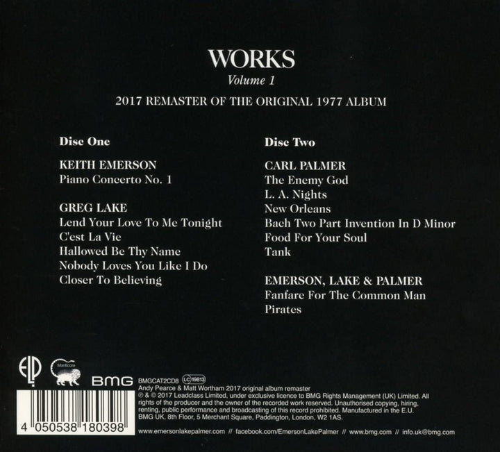Emerson, Lake & Palmer  - Works Volume 1 Set) [2017 [Audio0 CD]