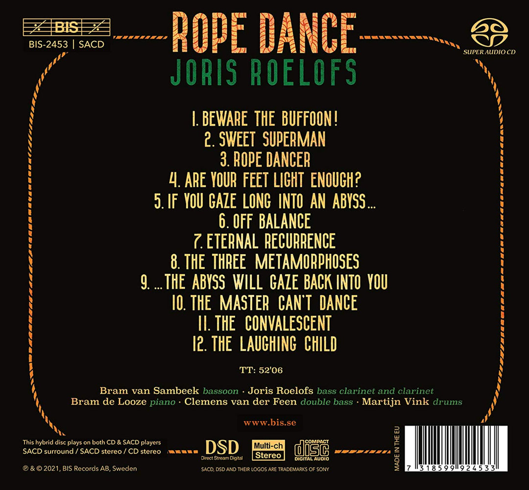 Bram van Sambeek - Roelofs: Rope Dance [Bram van Sambeek; Joris Roelofs; Bram de Looze; Clemens van der Feen; Martijn Vink] [Bis: BIS2453] [Audio CD]