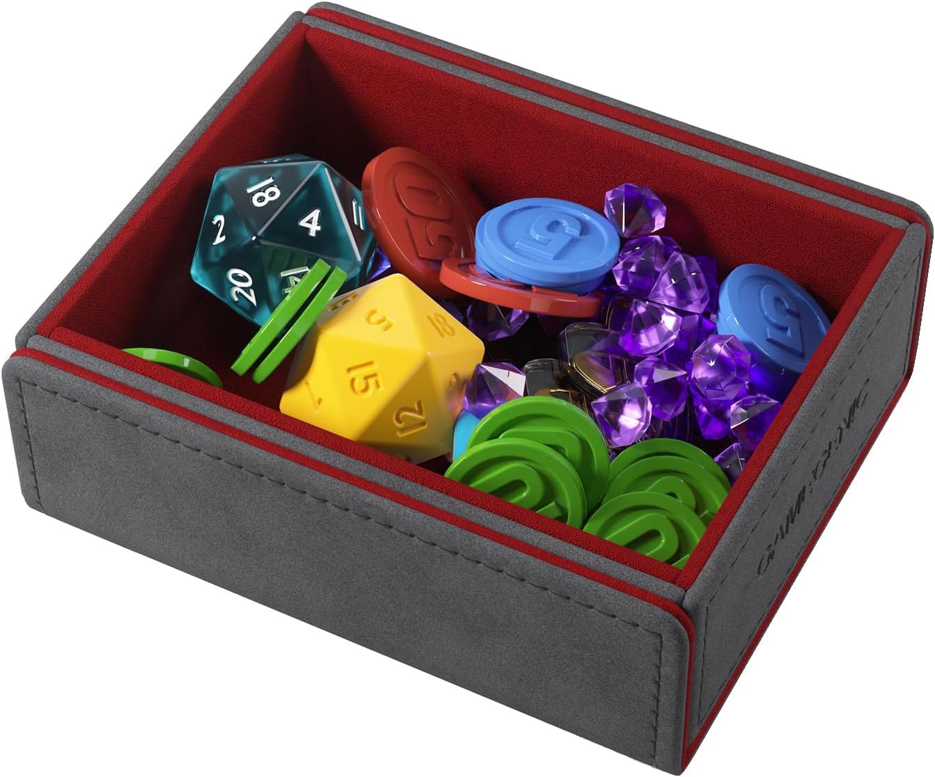 Gamegenic Token Keep Gray/Red Premium Chip Box for Board Games 9