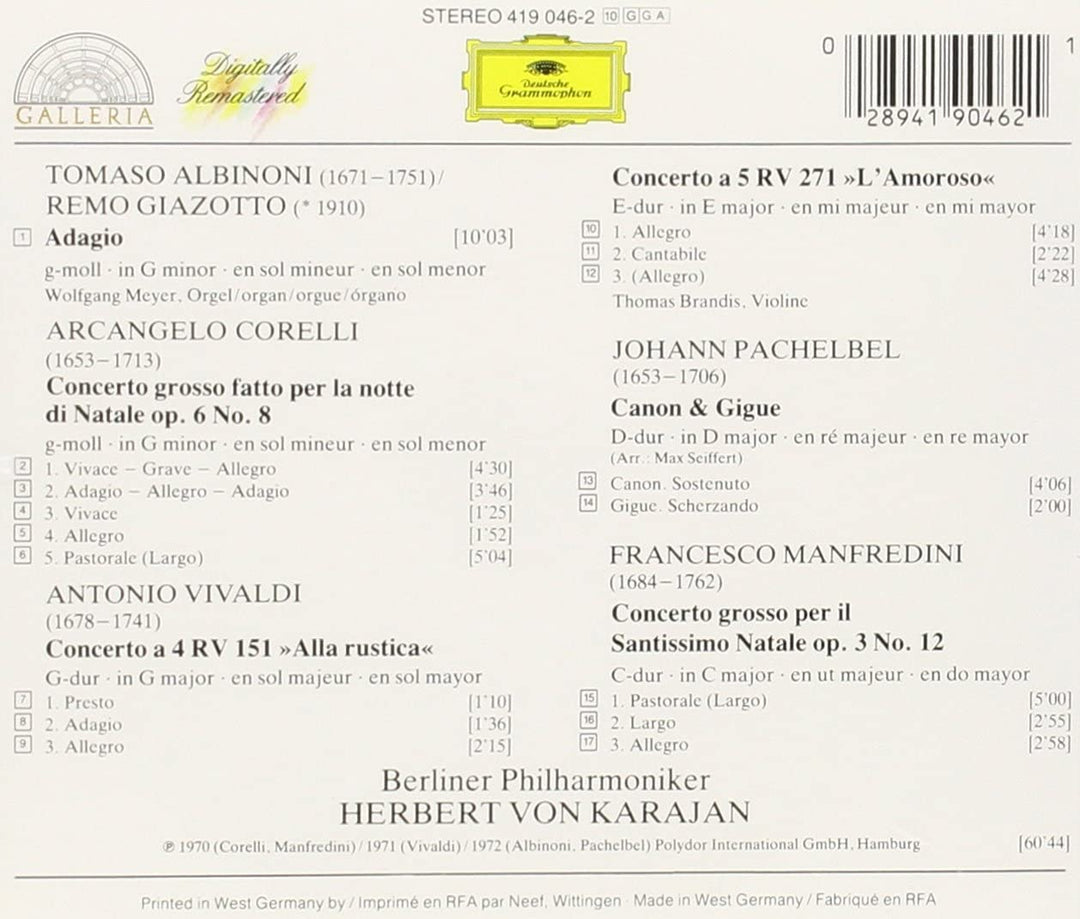 Albinoni: Adagio/Pachelbel: Canon [Audio CD]