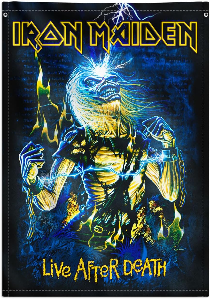 Grupo Erik Iron Maiden Decorative Flag | 27.5 x 39.3 inches - 70 x 100 cm | Wall Tapestry