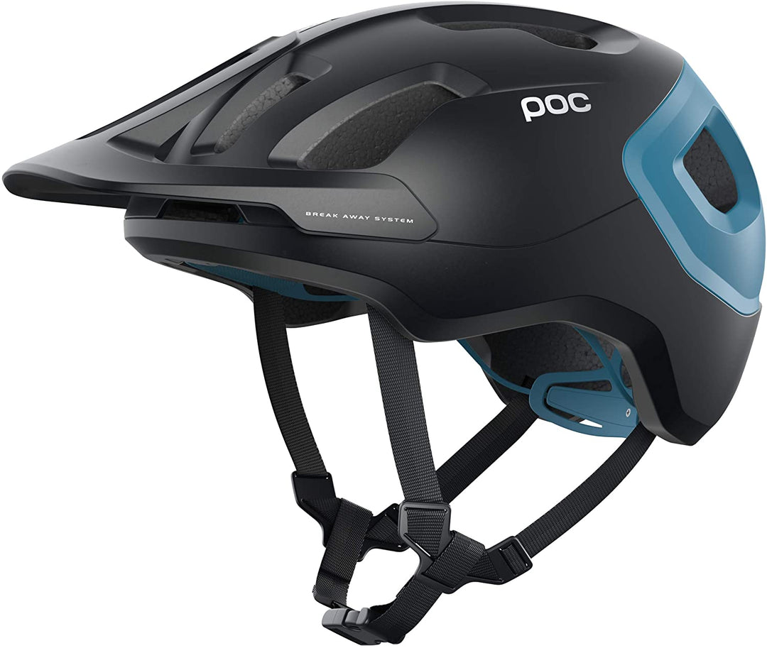 POC Unisex's Axion Spin Cycling Helmet, Uranium Black/Basalt Blue Matt, M-L (55-