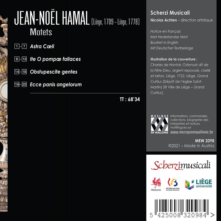 Jean-Noël Hamal: Motets [Audio CD]