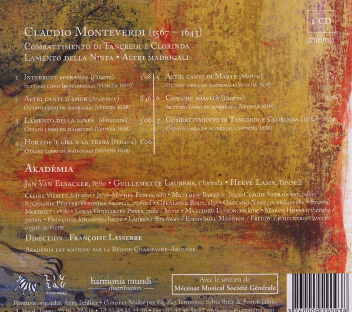 Akademia - Monteverdi - Combattimento di Tancredi [Audio CD]