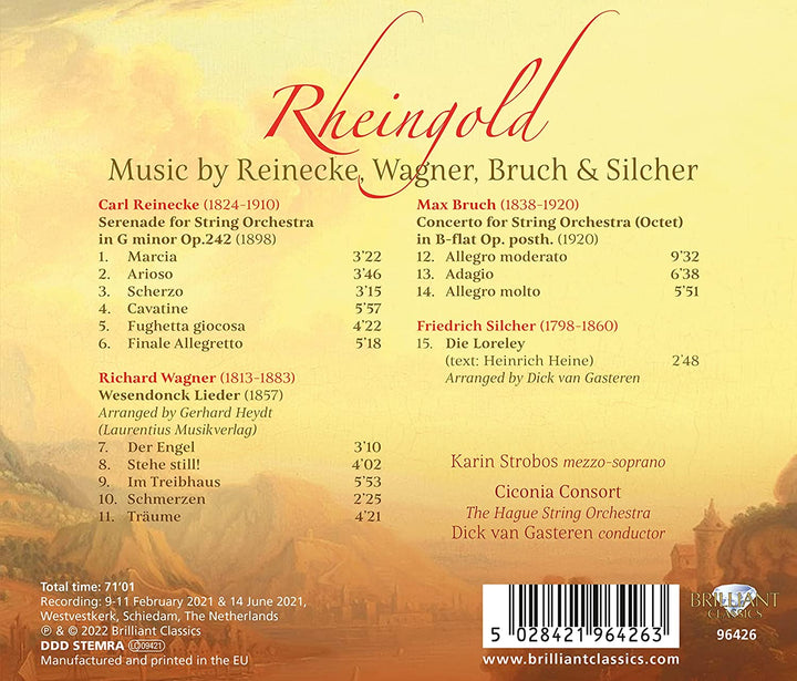 Ciconia Consort - Rheingold: Music by Reinecke, Bruch, Wagner & Silcher [Audio CD]