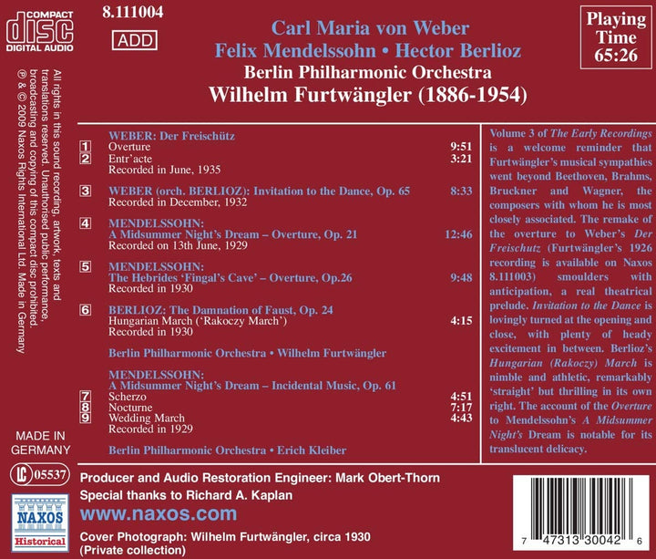 Furtwangler: Early Recordings 3 [Audio CD]