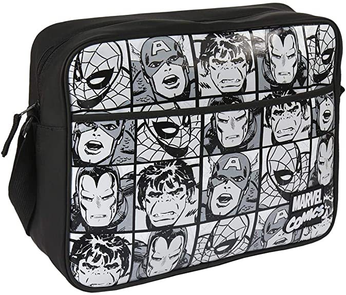 Artesania Bristle Messenger Bag Avengers Shoulder Bag, 36 cm, Black