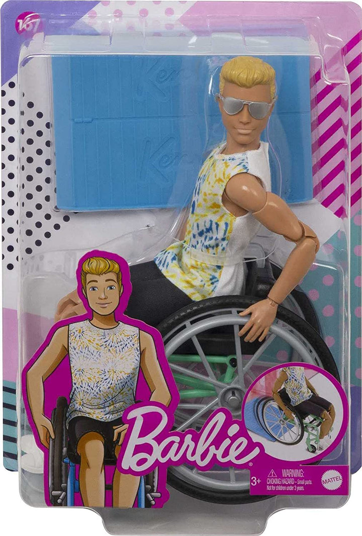 Barbie Ken Fashionistas Poupée #167 avec fauteuil roulant et rampe