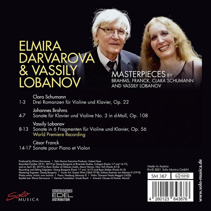 Masterpieces [Elmira Darvarova; Vassily Lobanov] [Solo Musica: SM367] [Audio CD]