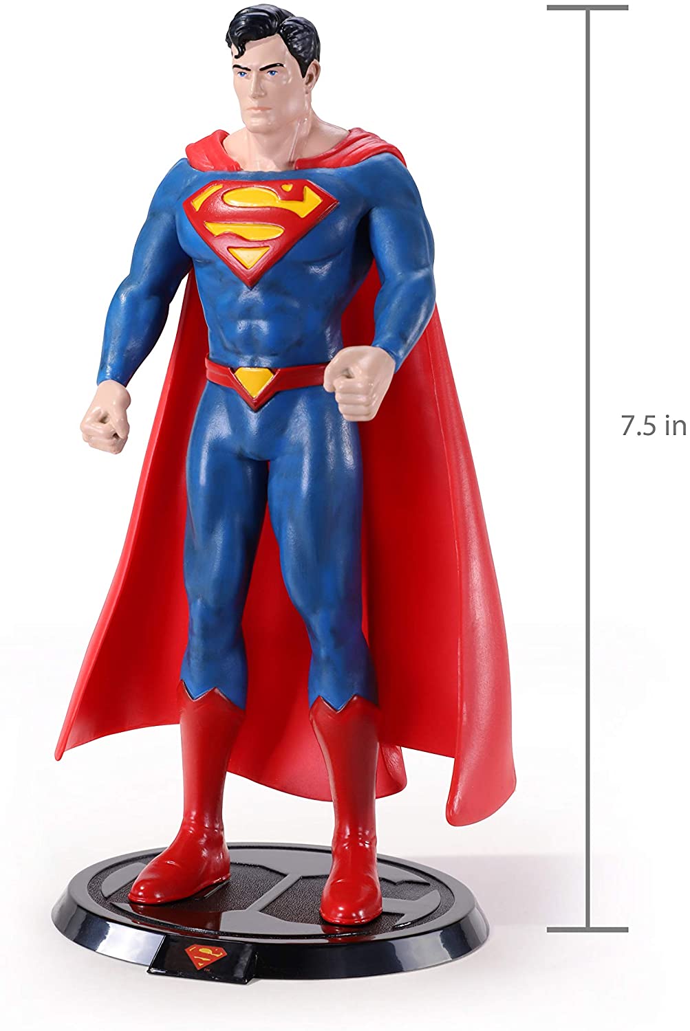 The Noble Collection DC Comics Bendyfigs Superman - 7.5in (19cm) Noble Toys DC Bendable Posable Collectible Doll Figures With Stand
