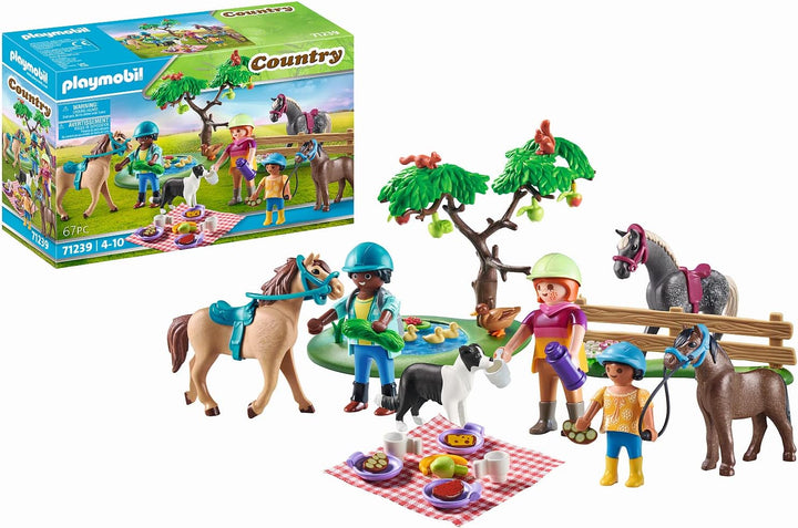 Playmobil 71239 Country Picnic Outing with Horses, pony Farm, Horse Toys, Fun Imaginative Role-Play