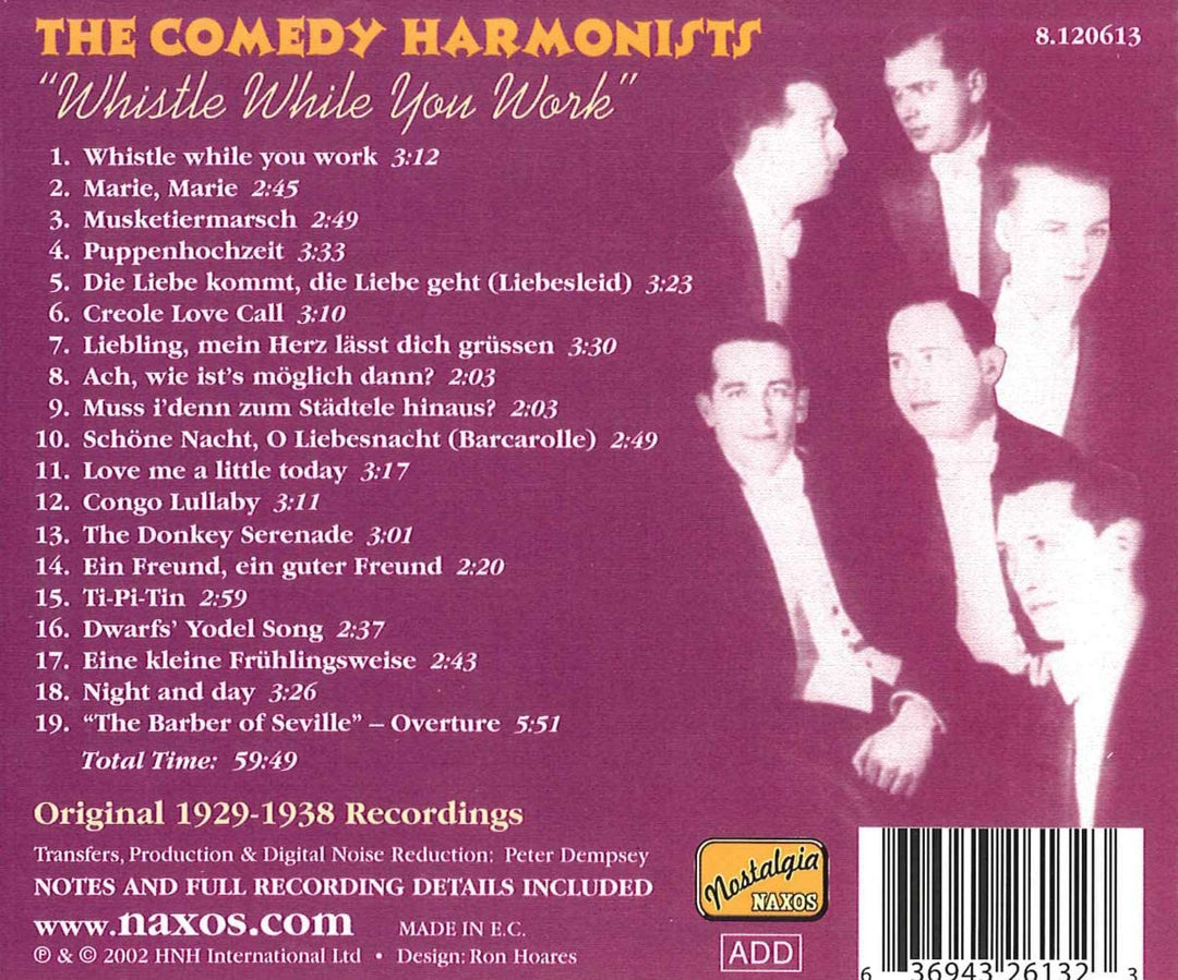 Whistle While You Work: Original 1929-1938 Recordings - Comedian Harmonists [Audio CD]