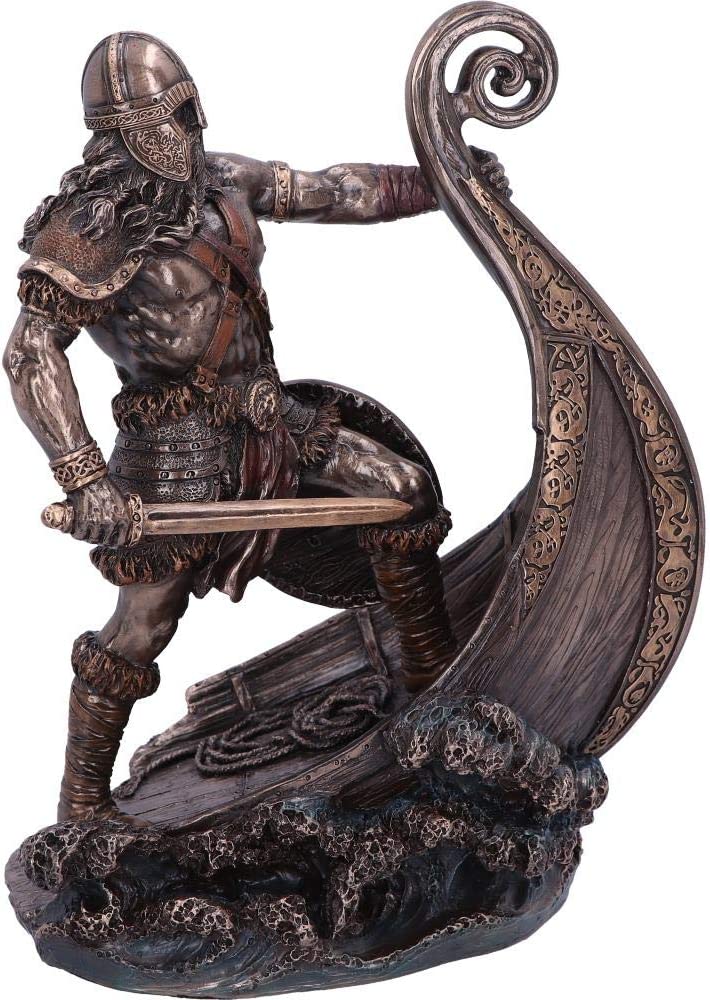 Nemesis Now Bronzed Halvor Viking Longship Figurine, One Size