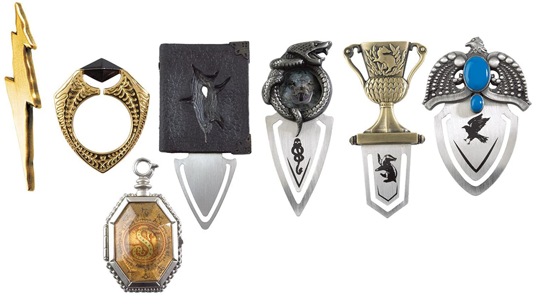 The Noble Collection Harry Potter Horcrux Bookmark Collection - Set of 7 Minature Horcrux Bookmarks in 8in (20cm) Display Box - Officially Licensed Film Set Movie Props Gifts Stationery