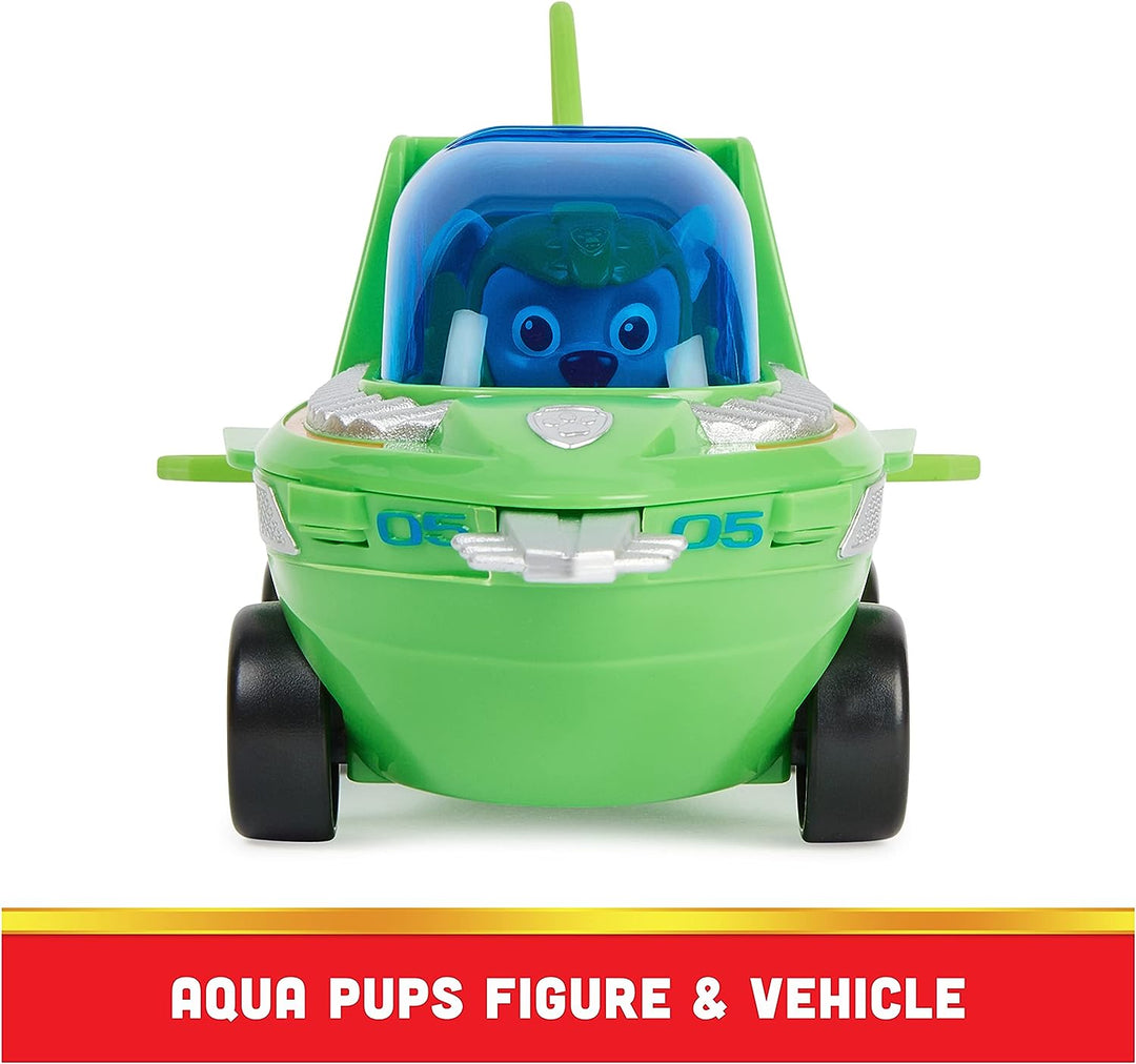 Paw Patrol Aqua Pups Rocky Transforming Sawfish Vehicle with Collectible Action Figure