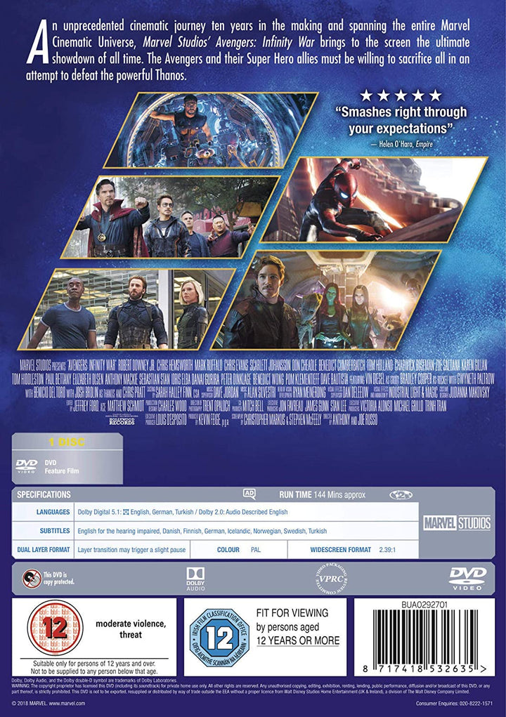 Marvel Studios Avengers: Infinity War - Action/Adventure [DVD]
