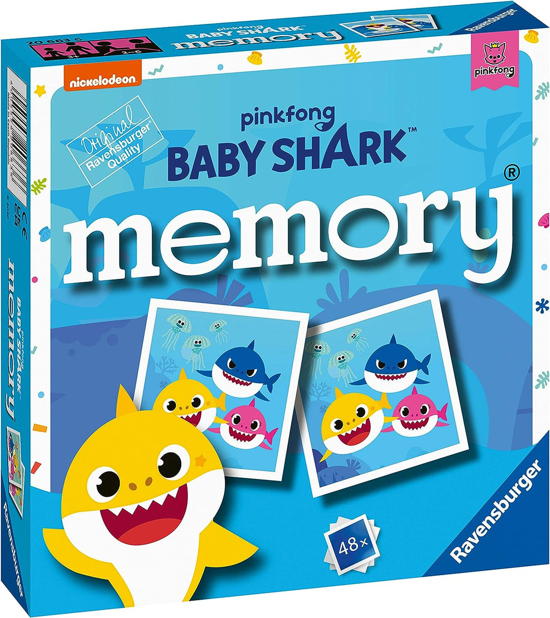 Ravensburger Baby Shark Mini Memory Game - Matching Picture Snap Pairs Game For Kids