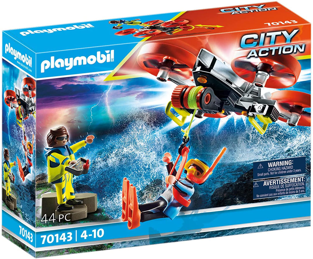 PLAYMOBIL City Action 70143 Sea Rescue: Diver Rescue with Drone, For ages 4+