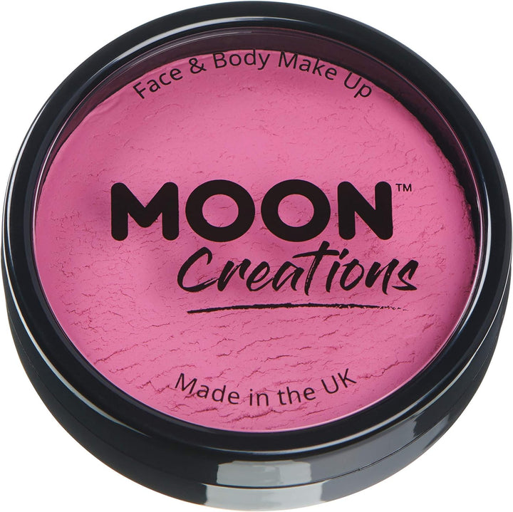 Pro Face & Body Paint Cake Pots by Moon Creations - Bright Pink - Professional Water Based Face Paint Makeup for Adults, Kids - 36g