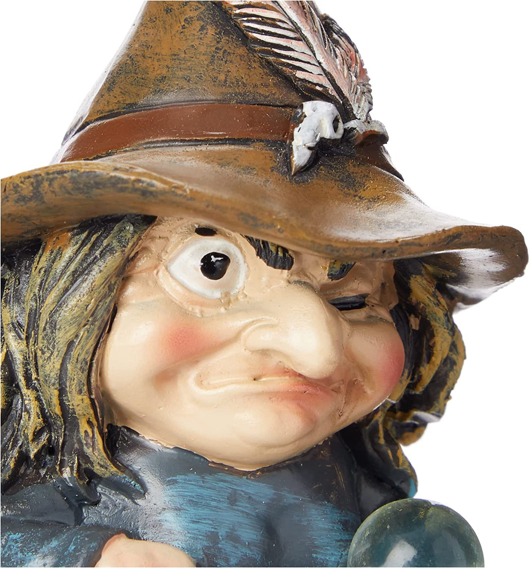 Nemesis Now D5051R0 Trouble Small Witch and Crystal Ball Figurine, Polyresin, Bl