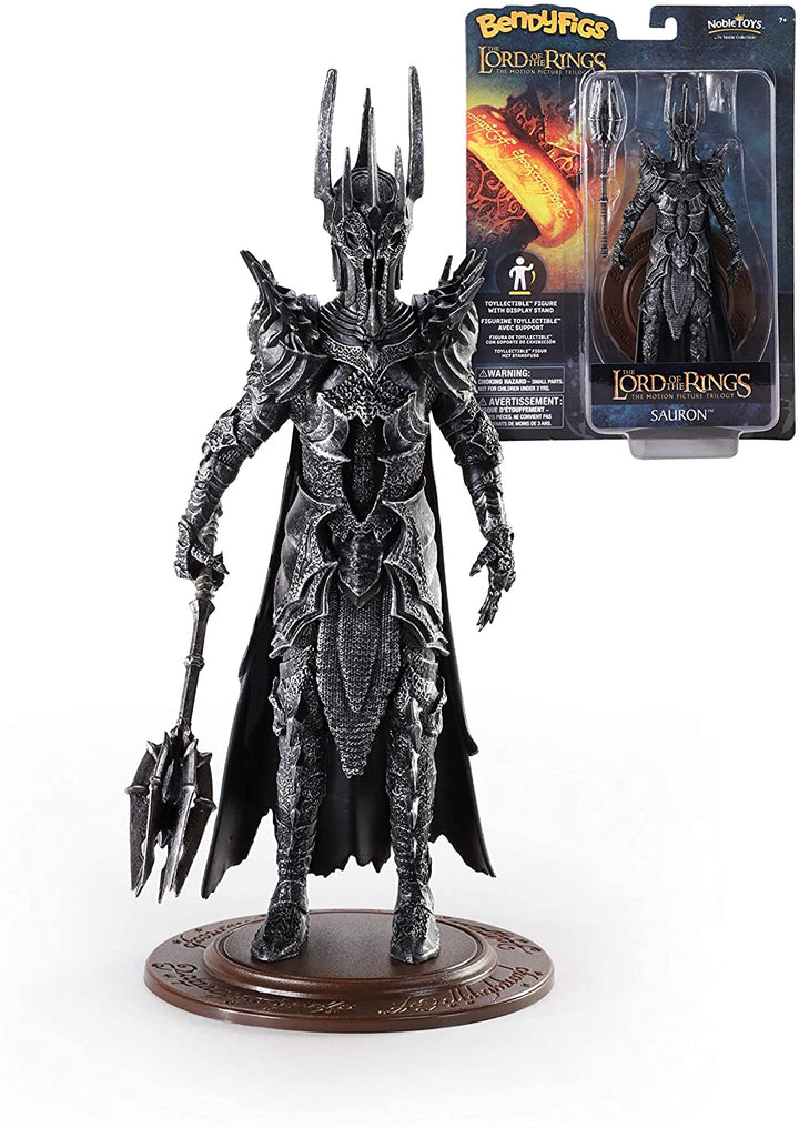 The Noble Collection LoTR Bendyfigs Sauron - Officially Licensed 19cm (7.5 inch) Lord Of The Rings Bendable Posable Collectable Doll Figures With Stand