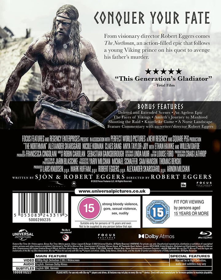 The Northman - Action [2022] [Region Free] [Blu-ray]