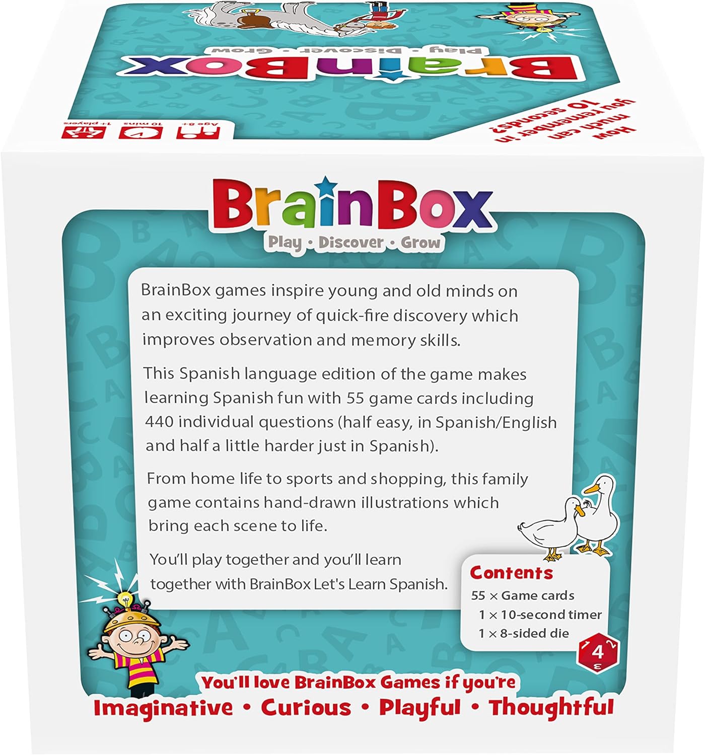Brainbox Let's Learn Spanish Card Game for Ages 8+ | 1+ Players | 10 Minute Play 5