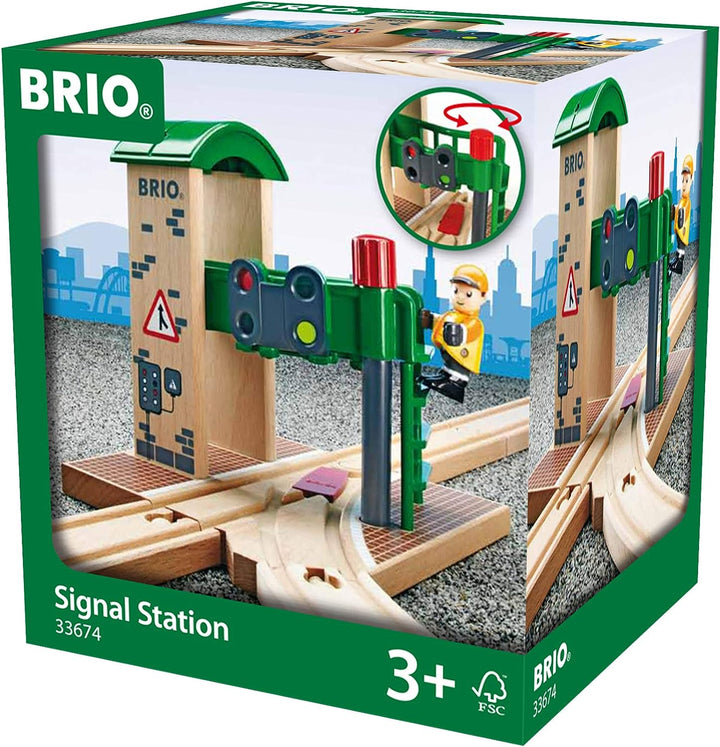 BRIO World Train Signal Station for Kids Age 3 Years Up - Compatible with all BRIO Railway Sets & Accessories