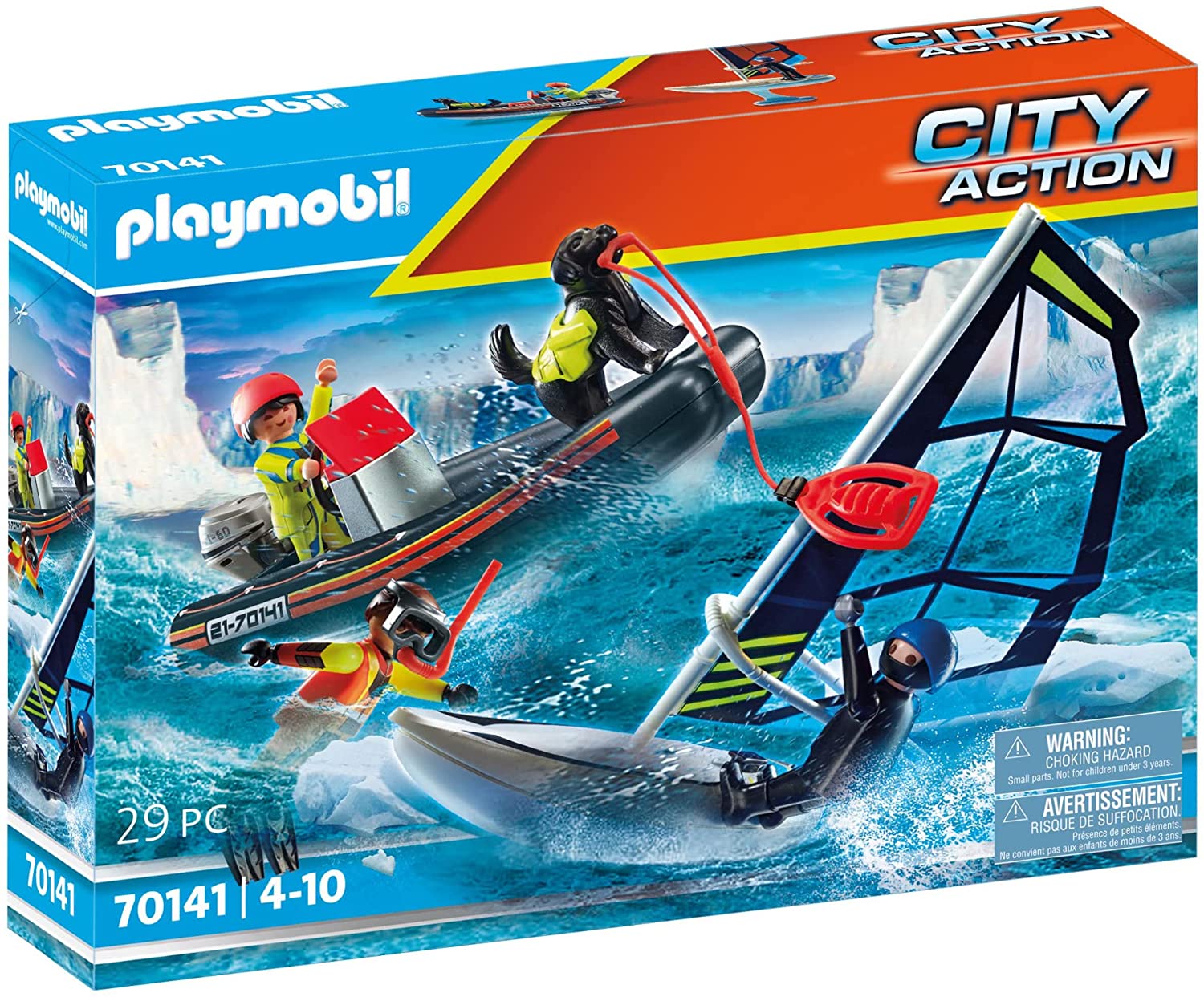 PLAYMOBIL City Action 70141 Sea Rescue: Water Rescue with Dog - Ages 4+ 1
