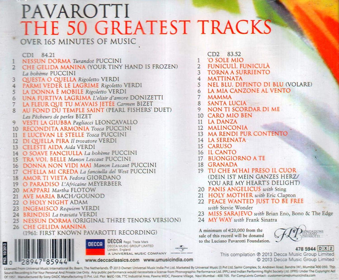 Pavarotti The 50 Greatest Tracks - Pavarotti [Audio CD]