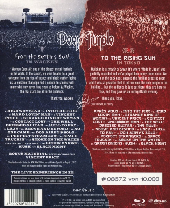 Deep Purple: From The Setting Sun In Wacken... To The Rising... [Blu-ray]