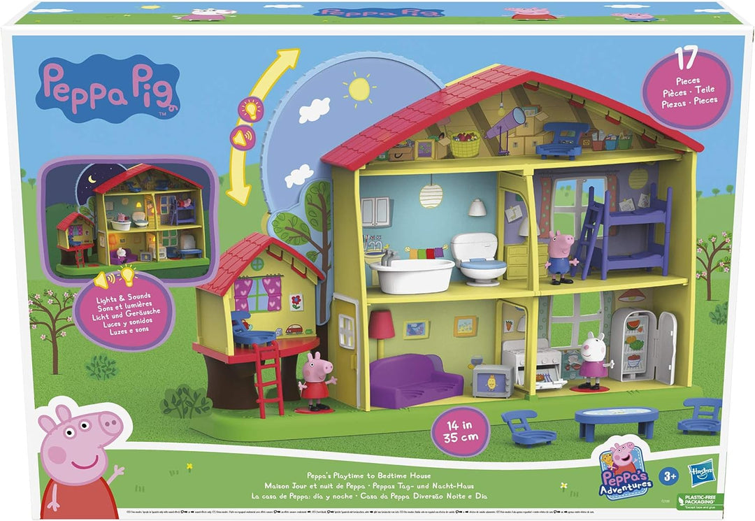 Peppa Pig Peppa’s Adventures Peppa's Playtime to Bedtime House Pre-school Toy, Speech, Light and Sounds, Ages 3 and Up