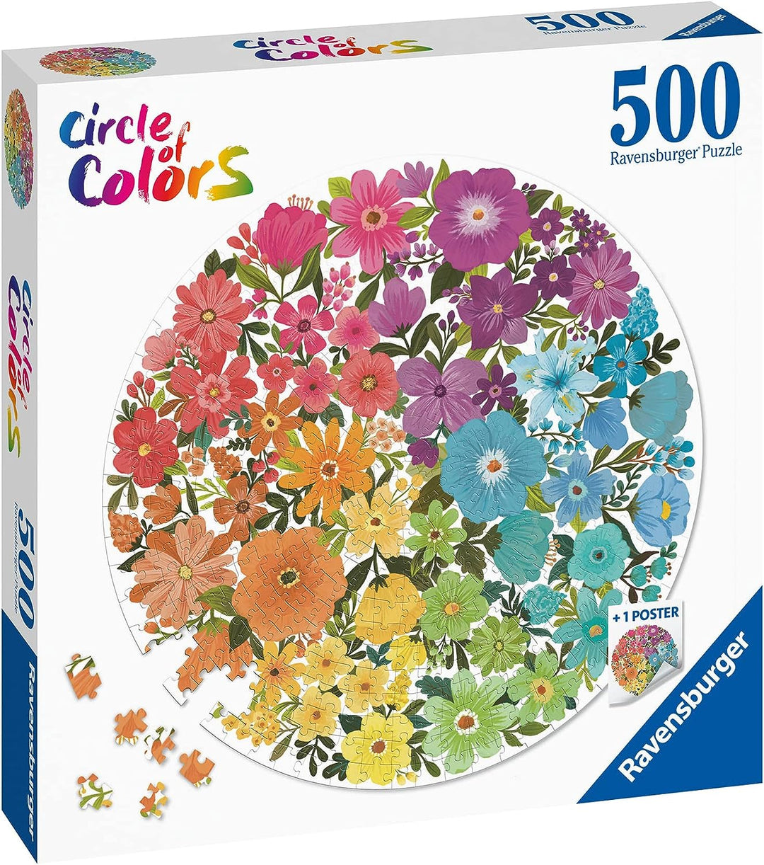 Ravensburger 17167 Circle of Colours-Flowers 500 Piece Jigsaw Puzzle for Adults and Kids