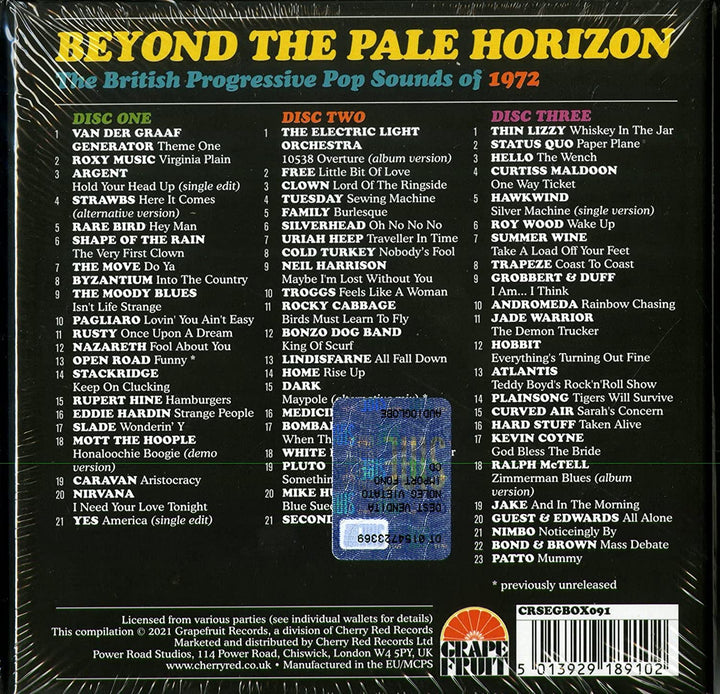 Beyond The Pale Horizon ~ The British Progressive Pop Sounds Of 1972 [Audio CD]