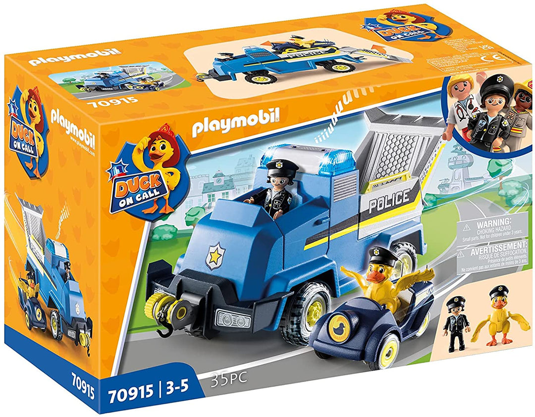 Playmobil DUCK ON CALL 70915 Police Emergency Vehicle, With Light and Sound, Toy for Children Ages 3+