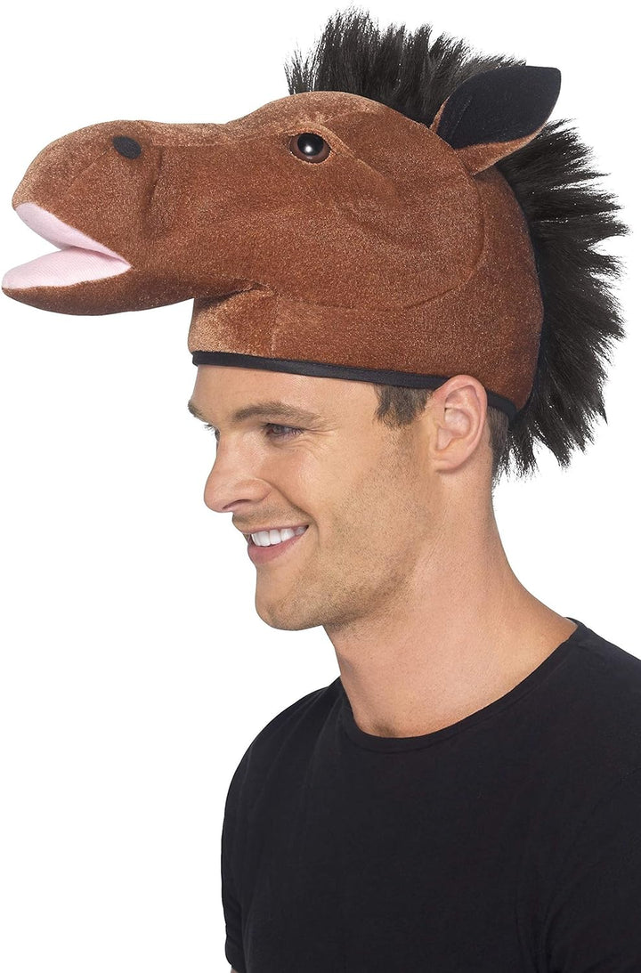 Smiffys Horse Hat with Mane - Brown