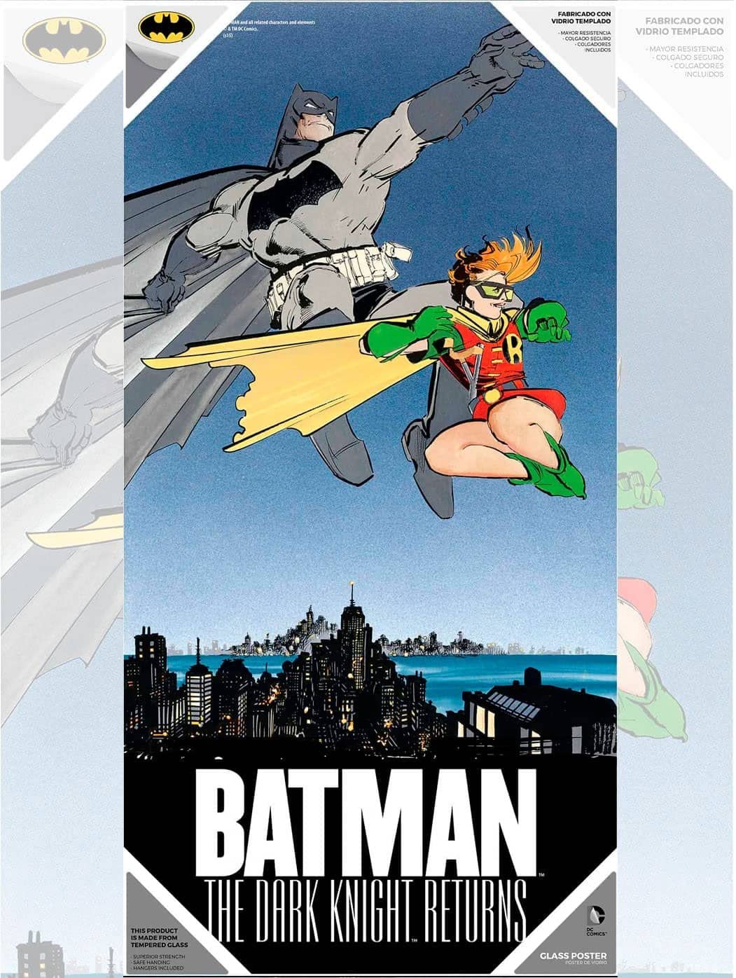 SD Toys Hunting Tie vs Wing X Batman and Robin Glass Poster The Dark Knight DC 30 x 60 cm, Multicolour, 3 x 61 x 31 cm